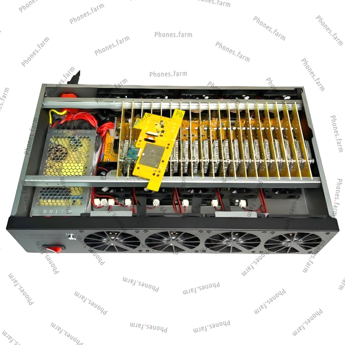 Rack mount 14 Fans Phone Farm Rack Box Phone Chassis OTG Ethernet Compatible
