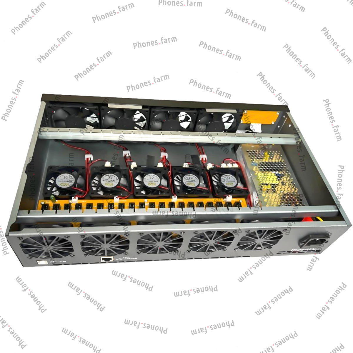 Rack mount 14 Fans Phone Farm Rack Box Phone Chassis OTG Ethernet Compatible