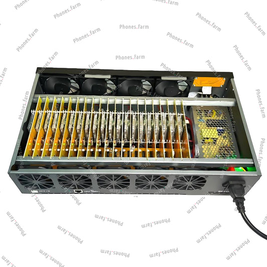 Rack mount 14 Fans Phone Farm Rack Box Phone Chassis OTG Ethernet Compatible