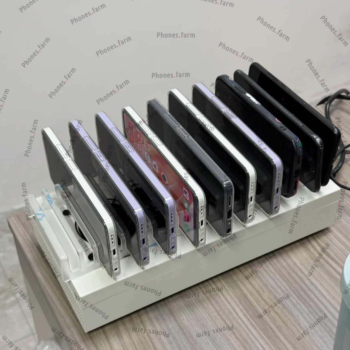 20 USB Ports Phone Farm Holder Charging HUB phone bot farm Box Setup