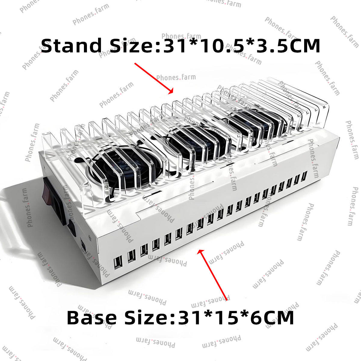 20 USB Ports Phone Farm Holder Charging HUB phone bot farm Box Setup