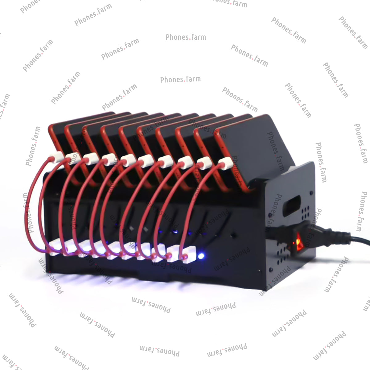 10 Ports Phone Farm Holder USB Charging HUB