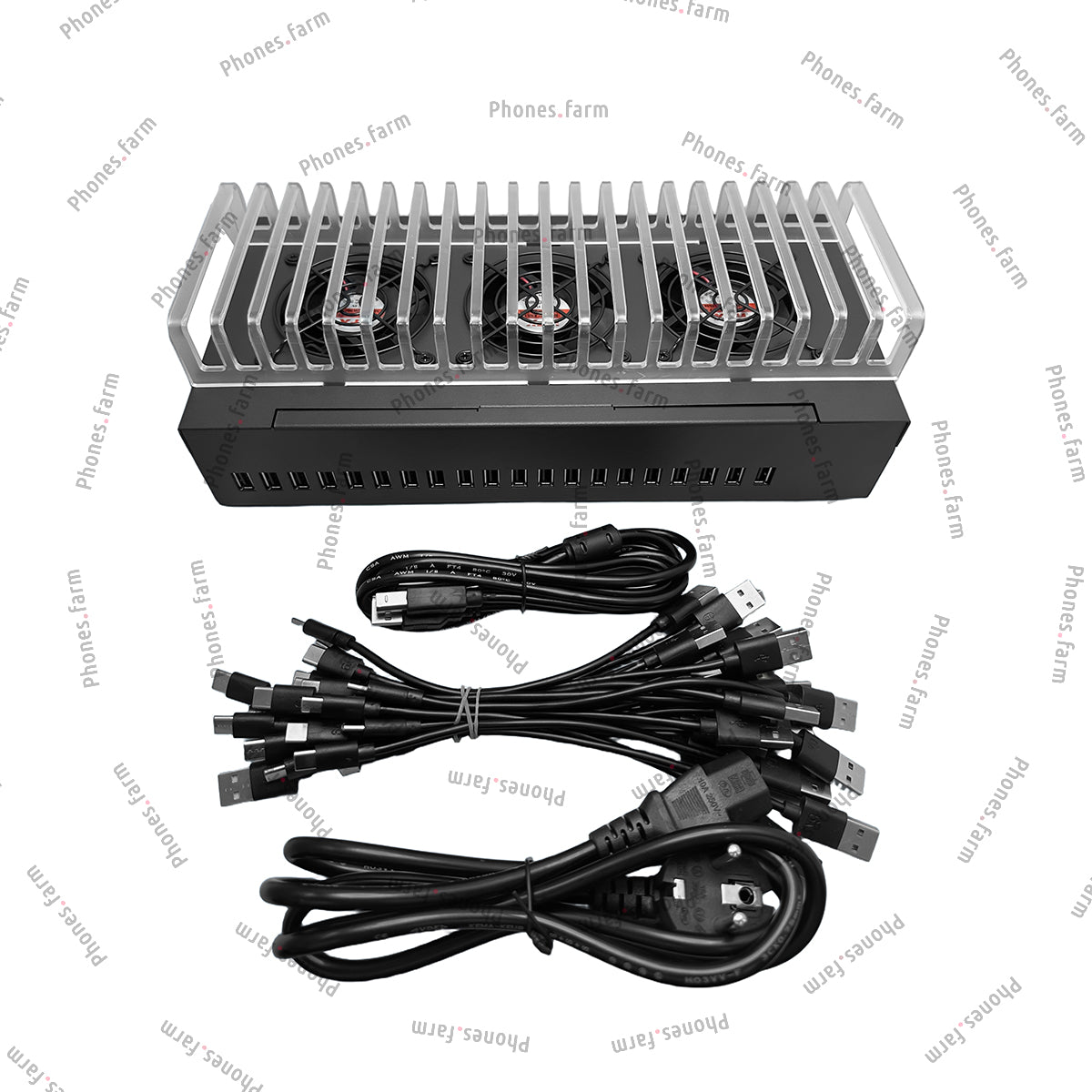20 USB Ports Phone Farm Holder Charging HUB phone bot farm Box Setup