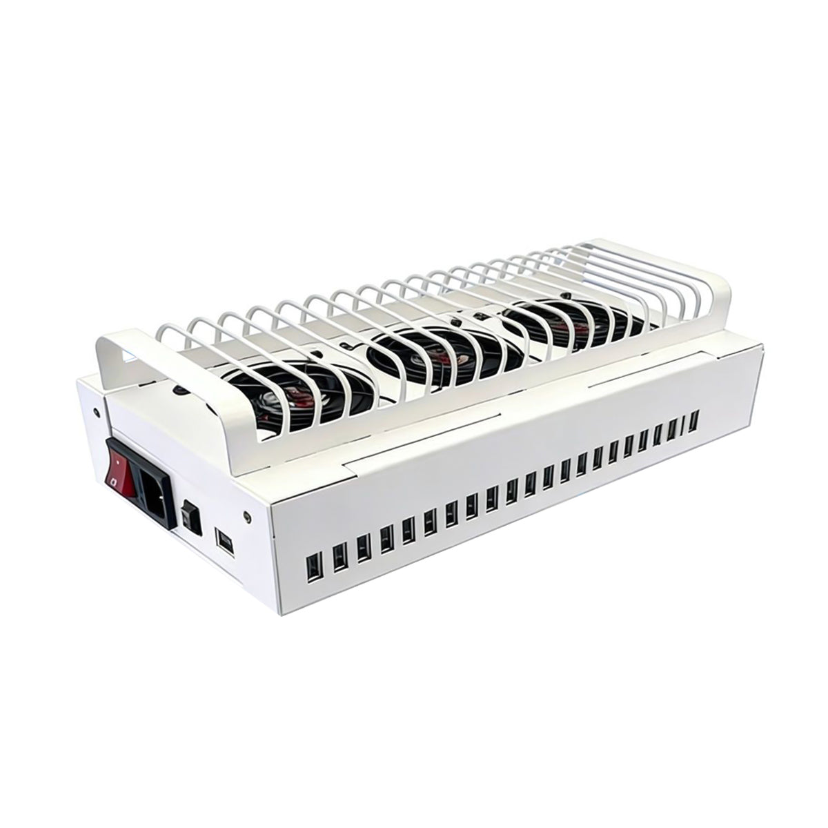 Soporte para granja de teléfonos con 20 puertos USB, concentrador de carga, caja de granja de robots para teléfonos, configuración