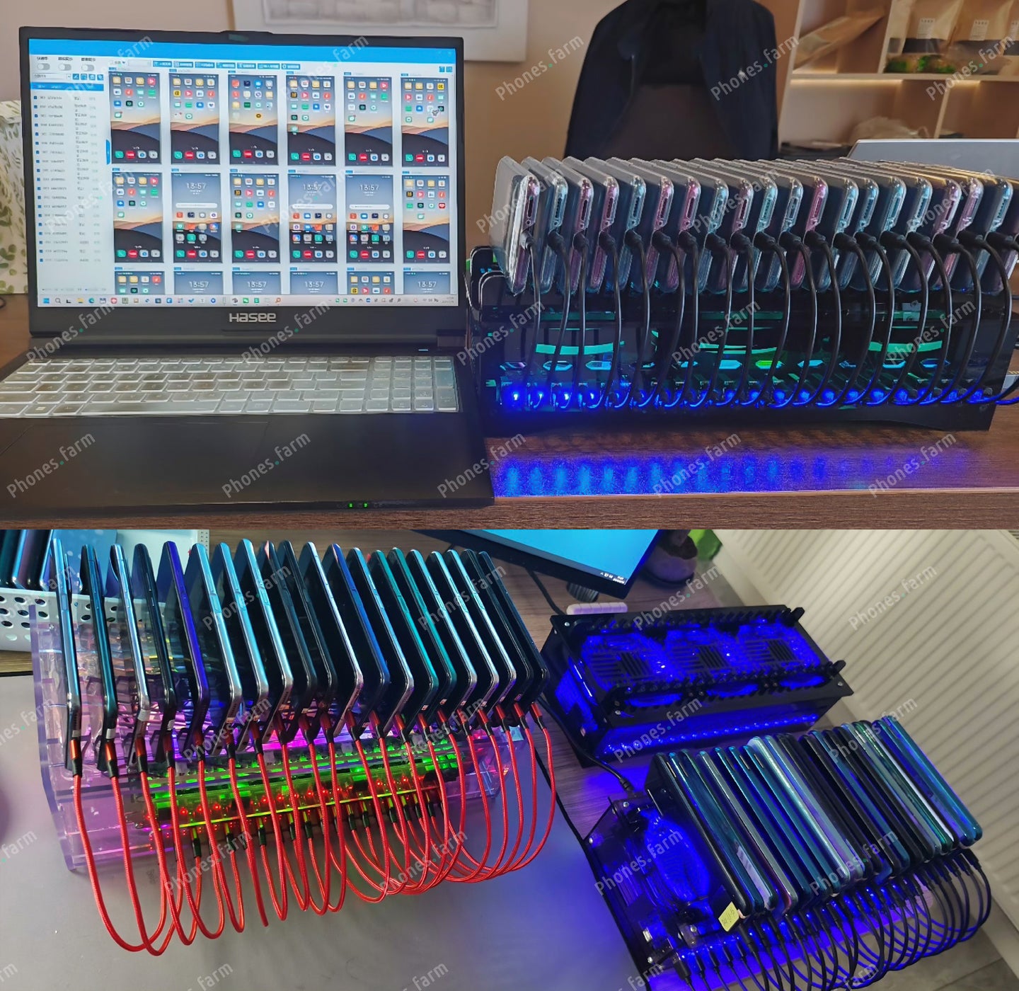 20 USB Ports Phone Farm Holder Charging HUB Phone Farming Equipment