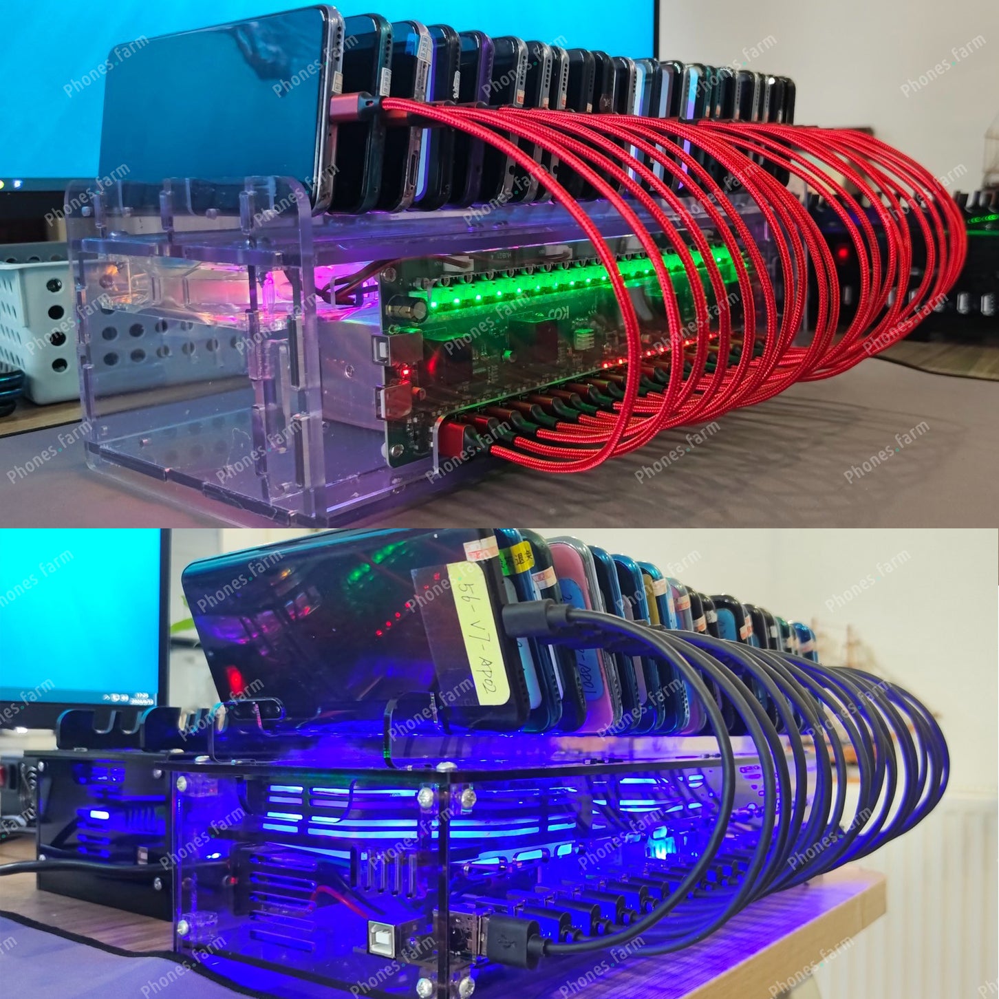 20 USB Ports Phone Farm Holder Charging HUB Phone Farming Equipment ...