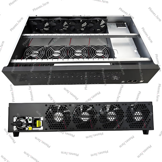 2U Rack Mount 8 Fans Box Phone Farm Setup Phone Farm HUB OTG Ethernet Compatible