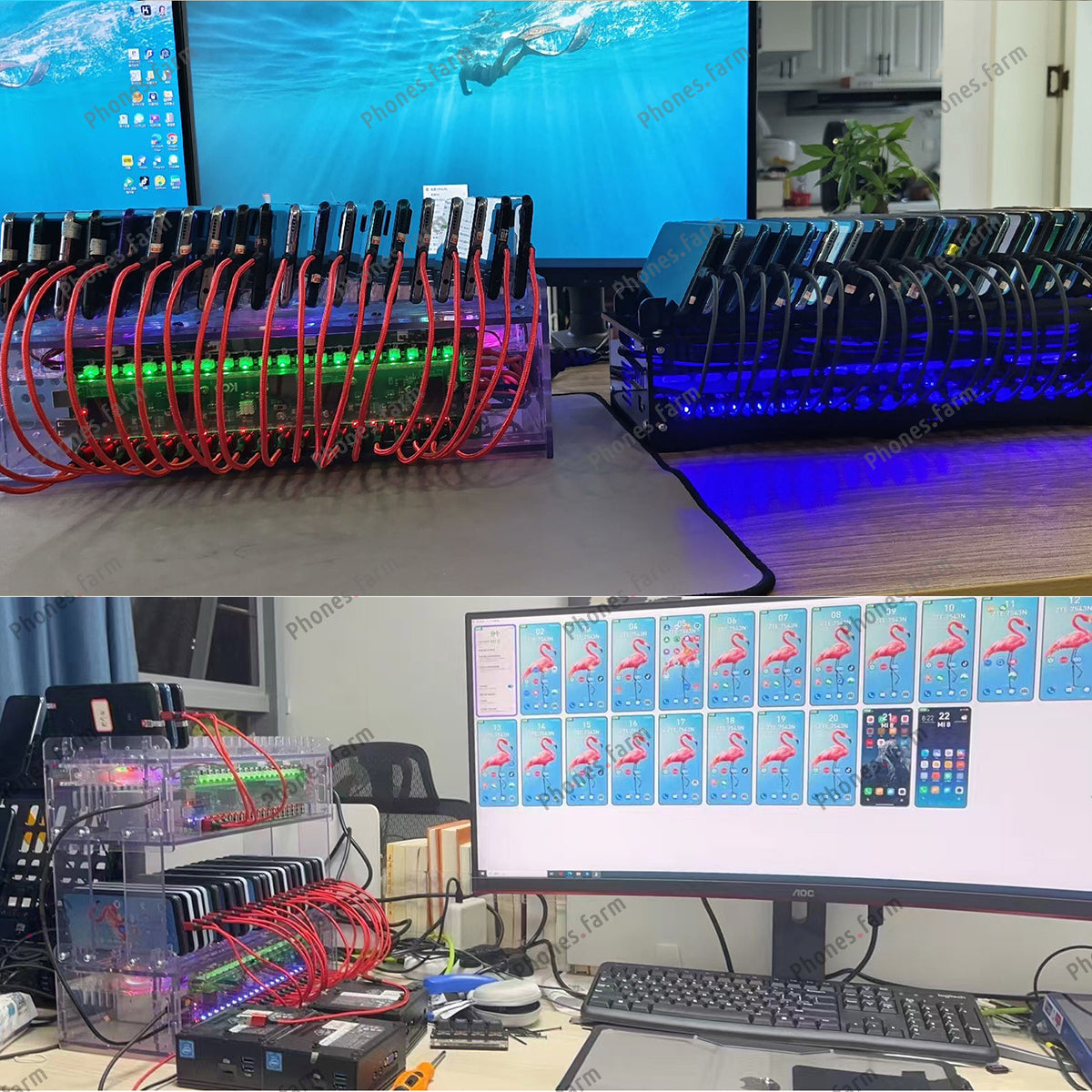 20 USB Ports Phone Farm Holder Charging HUB Phone Farming Equipment ...
