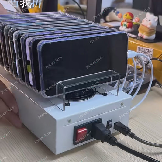 20 USB Ports Phone Farm Holder Charging HUB phone bot farm Box Setup